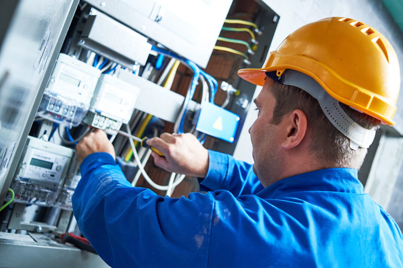 bigstock Electrician installing energy 145004402